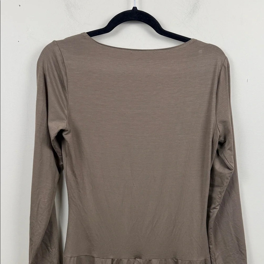Reformation coen Brown Long Sleeve Square Neck Fit & Flare Mini Dress medium - Picture 8 of 8